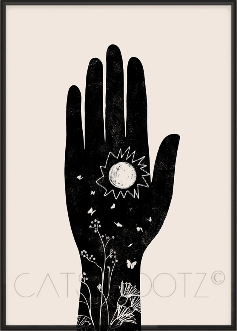 2 Piece Downloadable Digital Prints Hamsa Print Hand Sun - Etsy