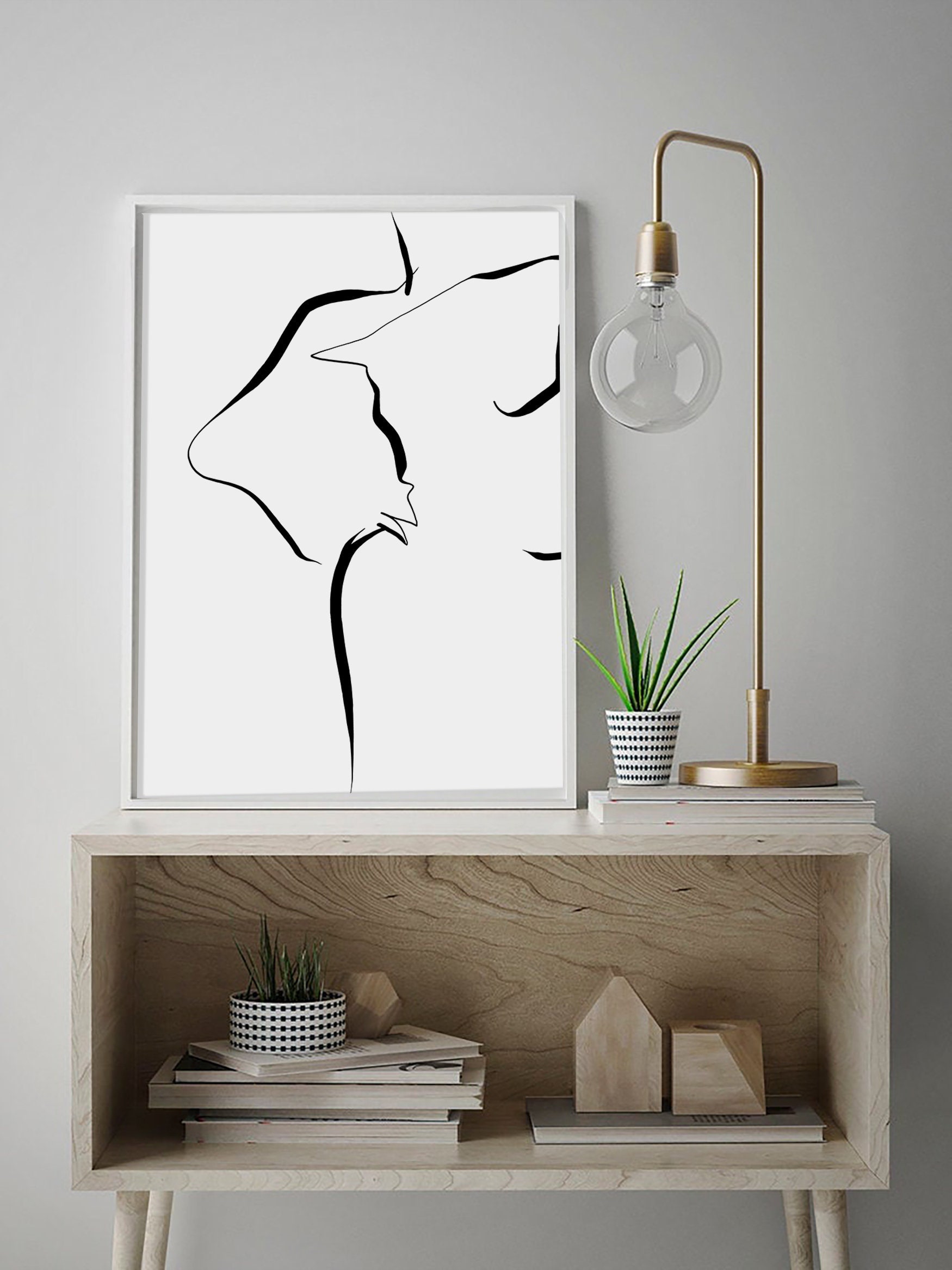 Digital Download Woman Silhouette Drawing Modern Room Decor | Etsy