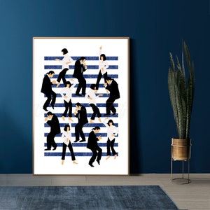 Downloadable Digital Print, Mia dance, Vince, Travolta, Gift idea, Fiction Dance, Modern Home décor, pulp movie, famous dance scene, cool