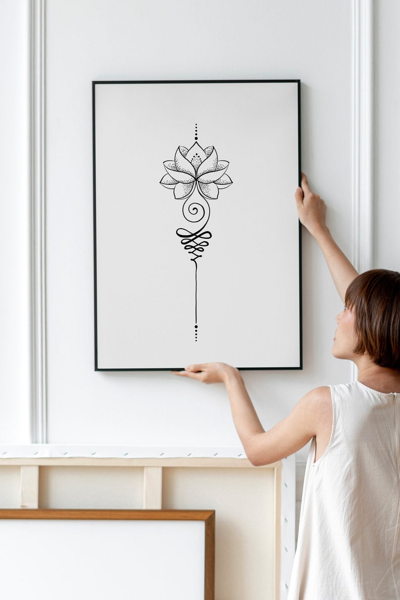 Unalome Lotus Print: Spiritual Wall Art, Sacred Geometry (digital ...
