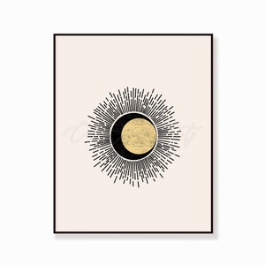 Downloadable Digital Print, Printable Mid Century Modern Wall Art, Minimalist print; minimalist sun poster, modern home décor, bohemian art