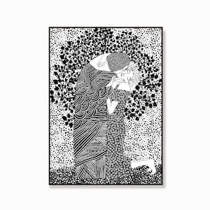Liebespaar, Der Kuss, inspiriert von Gustav Klimt, Der Kuss, modernes Zimmerdekor, Wandkunst, Gustav Klimt Dekorationsplakat, Geschenkidee