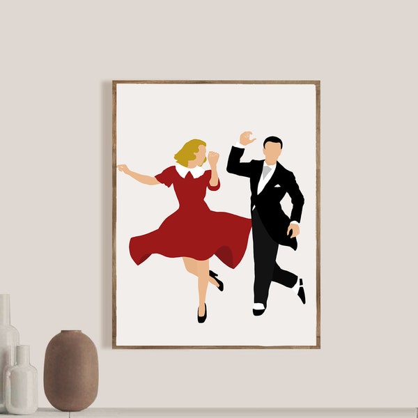 Digitaler Druck, Swing Time - Ginger Rogers Fred Astaire, Geschenkidee, Fett Poster, Modernes Wohndekor, Filmszene Poster