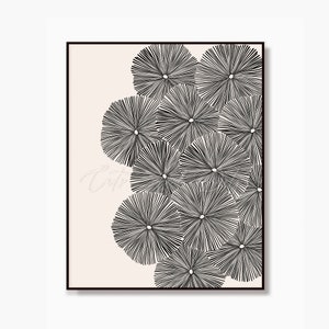 Abstract Floral Shapes Print: Mid Century Modern Wall Art (Digital Download)