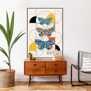 Butterfly Bauhaus Print: Abstract Modern Wall Art (Digital Download)