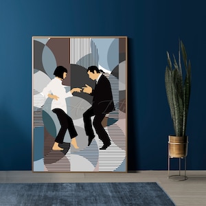Downloadable Digital Print, Uma, Travolta, fiction movie, Modern Room décor, pulp dance scene, cool poster, famous dance scene, cool dance