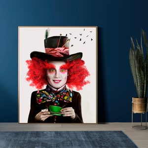Mad Hatter Poster, Johnny, Alice in Wonderland Poster, Digital poster, Toddler Room decor, Gift idea