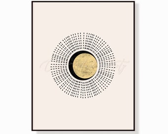 Minimalist Sun Print, Mid-Century Modern, Scandinavian, Wall Art, Minimalist sun poster, modern home décor, mix and match