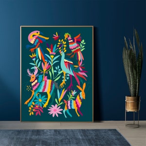 Downloadable Digital Print, Mexican print, Mexican Otomi print, Mexican wall art, extra large prints; modern home decor