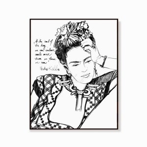 Downloadable Kahlo portrait, Kahlo print; frida print; Kahlo art; Mexican folk art, Modern Room decor, wall art