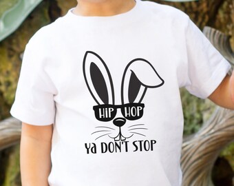Toddler Cool Easter Bunny T-Shirt | Toddler Easter | Hip Hop Ya Don't Stop | Bunny With Sunglasses
