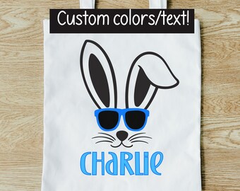 Personalized Custom Easter Bag | Bunny Ears Bag | Egg Hunting Bag | Gender Neutral Unisex Easter Tote Bag