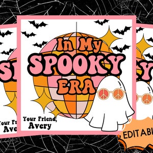 Taylor Swift Étiquette d’Halloween modifiable imprimable | Traiter l’étiquette du sac | Faveur de l’étiquette cadeau | Carte d'Halloween | Fantôme | Sac de cadeaux | Cours d'Halloween rétro
