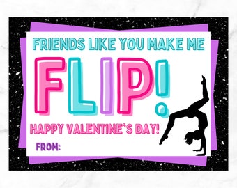 Gymnastics Valentine Cards | Flip Valentine Cards
