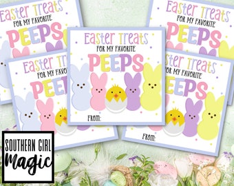 PEEPs Editable Tag | Easter Treats for my Favorite Peeps | Printable | Personalized | Treat Bag Tag | Peep Tag | Favor | Gift Tag | Name