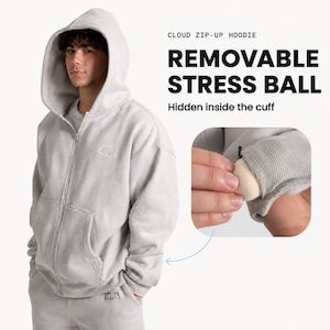 Weighted Zip-Up Hoodie with Removable Stress Ball |Sensory-Friendly Anxiety Relief ZipUp| Mental Health Support Jacket| Social Comfort ZipUp