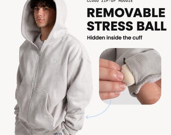 Weighted Zip-Up Hoodie with Removable Stress Ball |Sensory-Friendly Anxiety Relief ZipUp| Mental Health Support Jacket| Social Comfort ZipUp