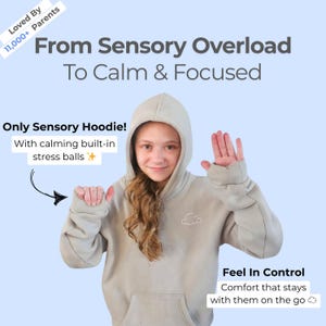 Kids Hoodie with Removable Stress Ball | Sensory-Friendly Anxiety Relief Sweatshirt | Calming Hoodie for Mental Health and Social Comfort