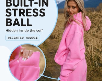 Pastel Sensory Hoodie with Hidden Removable Stress Balls for Adults