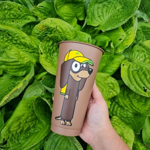 Sausage dog | dachshund inspired cold cup | gifting | cartoon | kids show | starbucks cup | blue heeler