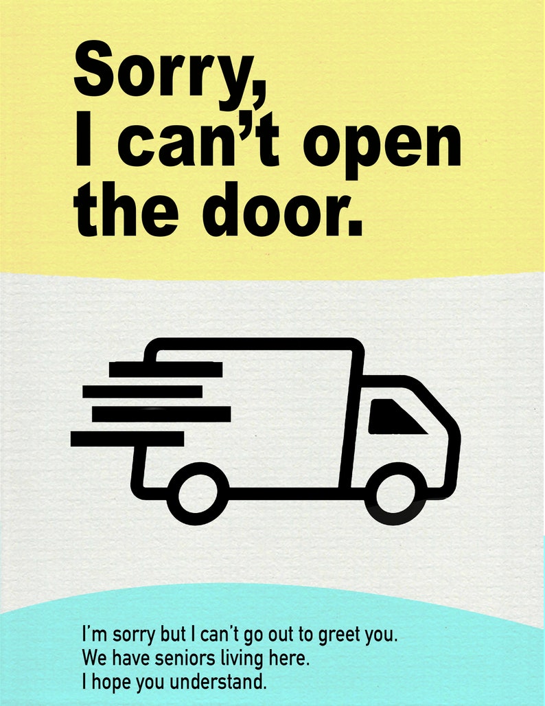 5 CUTE Funny TRUCK Delivery Delivery Drivers Sign Leave Etsy