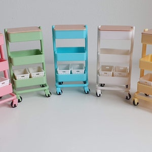 Miniature Kitchen Utility Trolley Ikea Style With Baskets