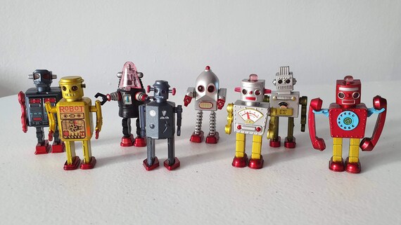 Mini 2 Vintage Retro Robots Figure 