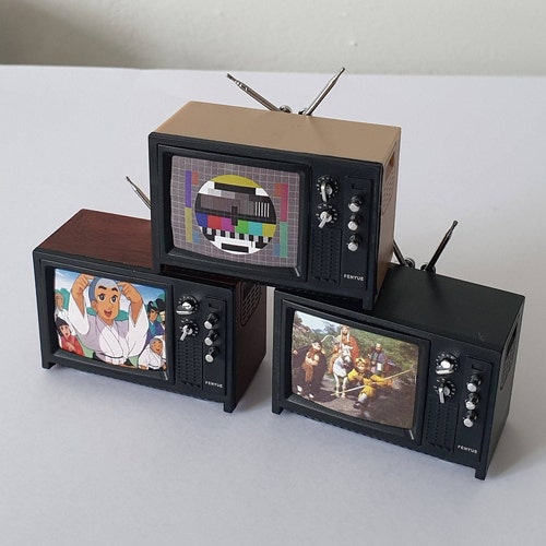 Miniature Dollhouse Retro Style Television 1/12th 1/16th Etsy