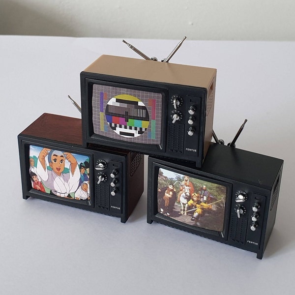 Miniature Dollhouse Retro Style Television 1/12th 1/16th