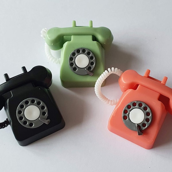 1/6 Scale Retro Miniature Dollhouse Rotary Telephone