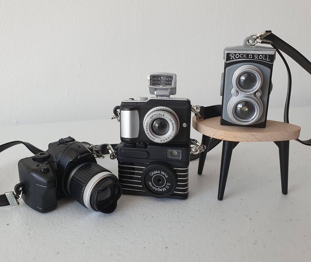 Miniature Mini Retro Vintage Cameras With Strap Also Lights up Etsy