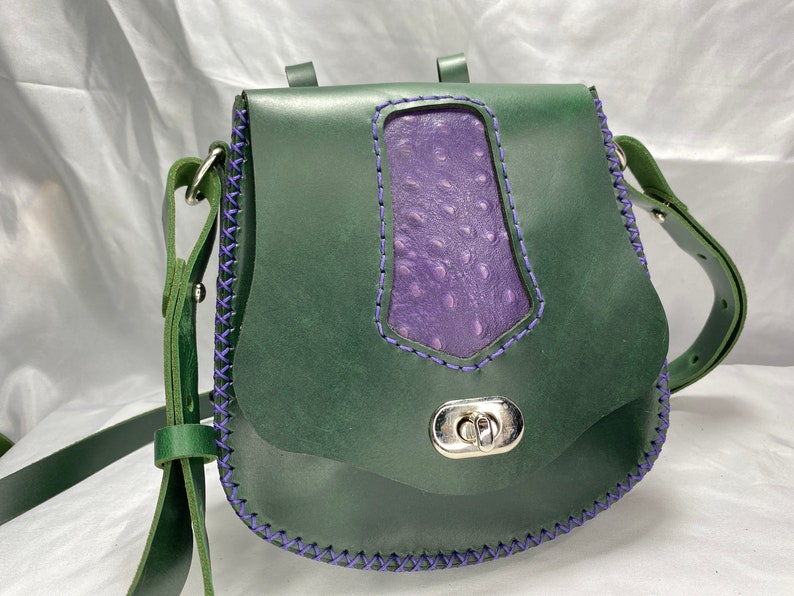 Green /& Purple Hip BagPurse with Shoulder Strap