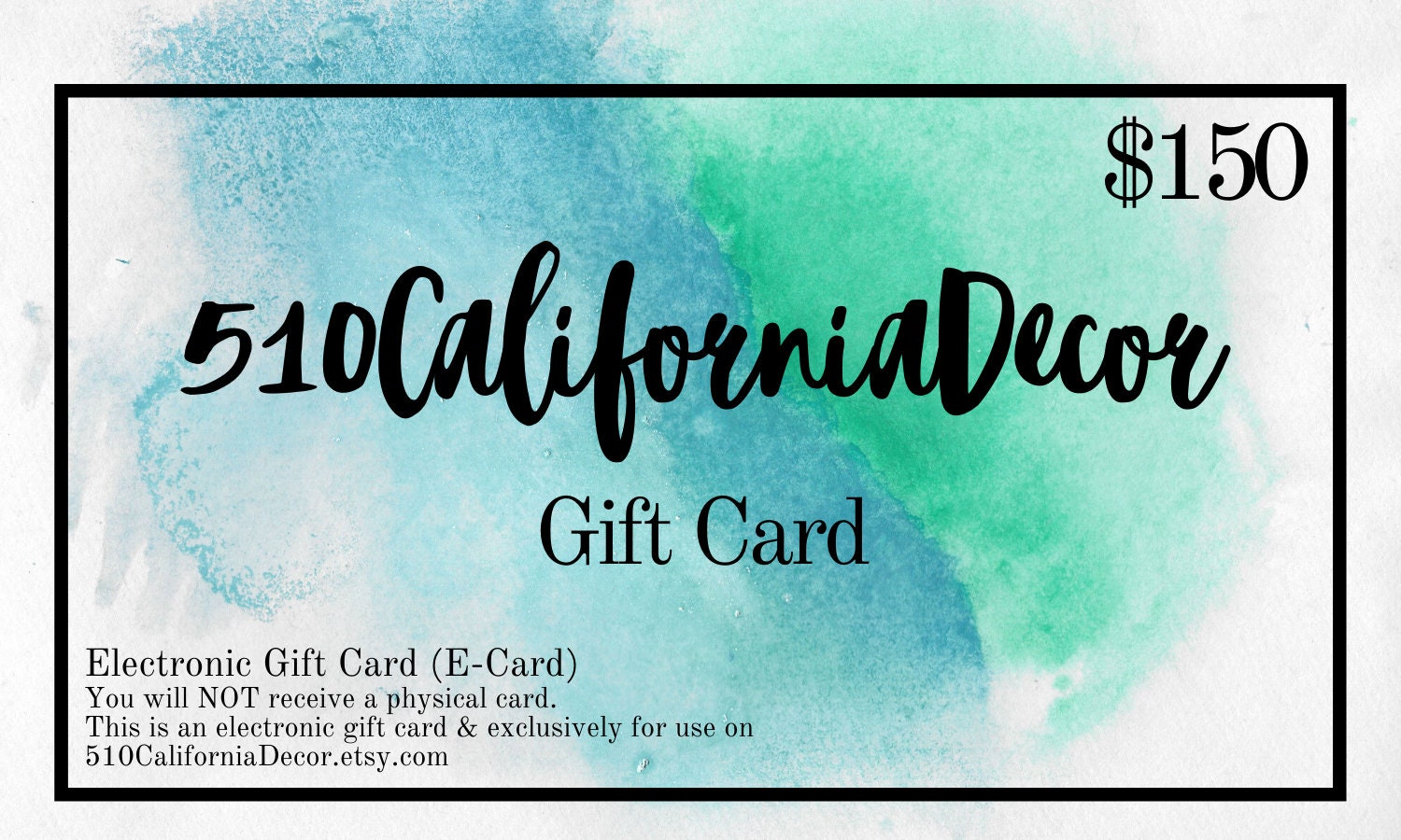150 GIFT CARD Digital Download Gift Card For Her Gift Card Etsy