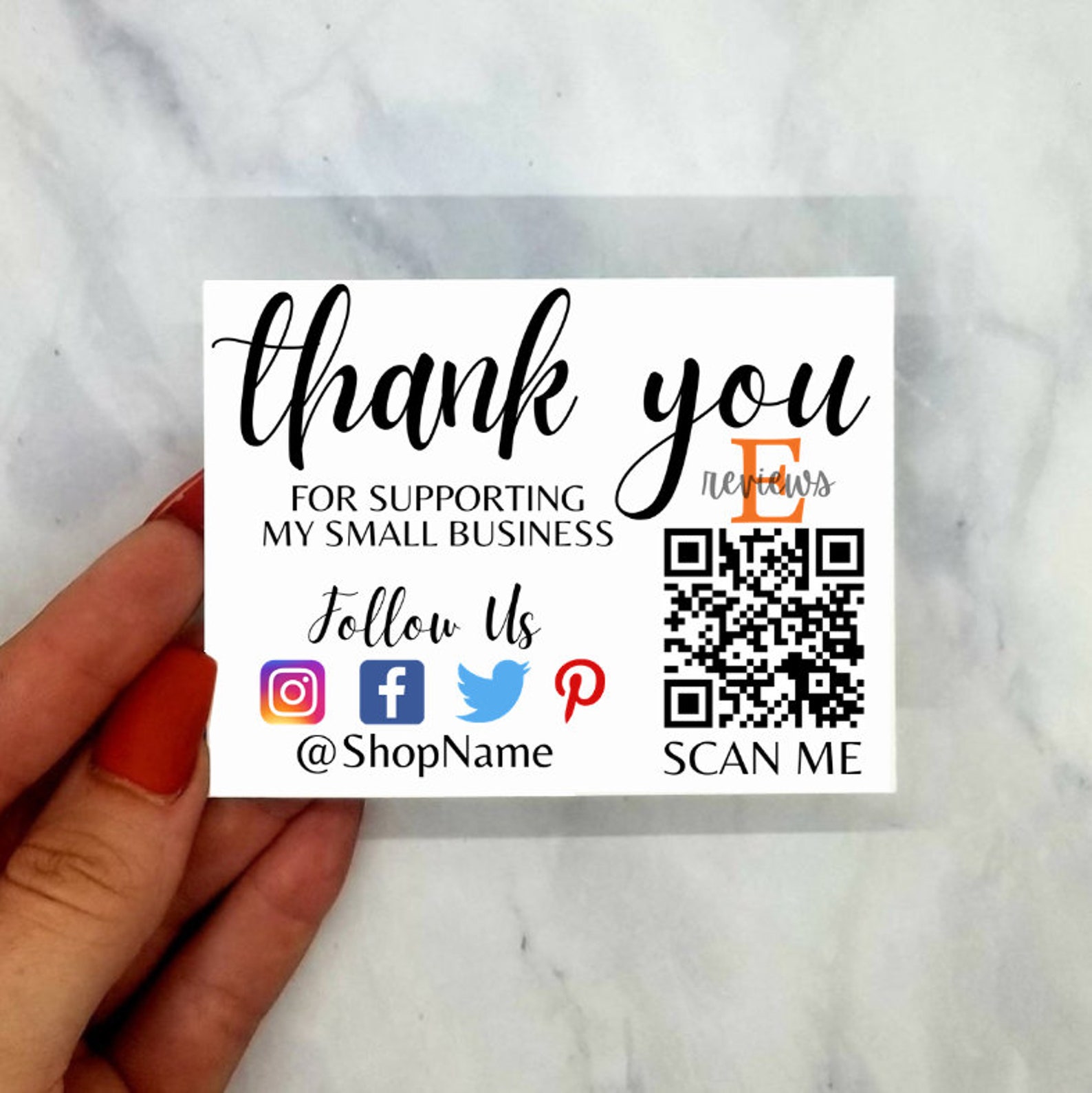 QR SCAN CODE Card Thank You CardCard Branding Card Etsy