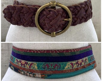 Woven Braided Leather Belt Turquoise Blue Tan Wide Square Silver Buckle Boho WHIPPY Boho Turquoise Belt for Women Wax Rope Braided Waist  main image 4