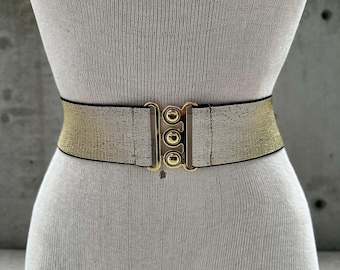 Vintage Gold Tone Triple Chain Belt: Textured Metal Swag - Etsy display picture 3