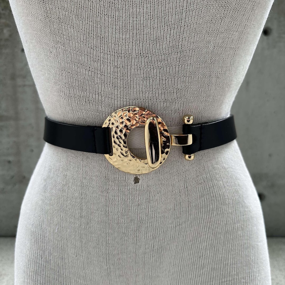 Chico\'s Gold-Tone Sculpted Geometric Buckle Belt Chico main image 4