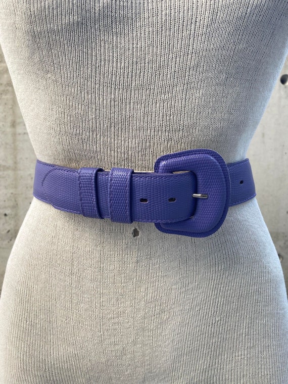 80s light purple belt, vintage faux leather belt, 