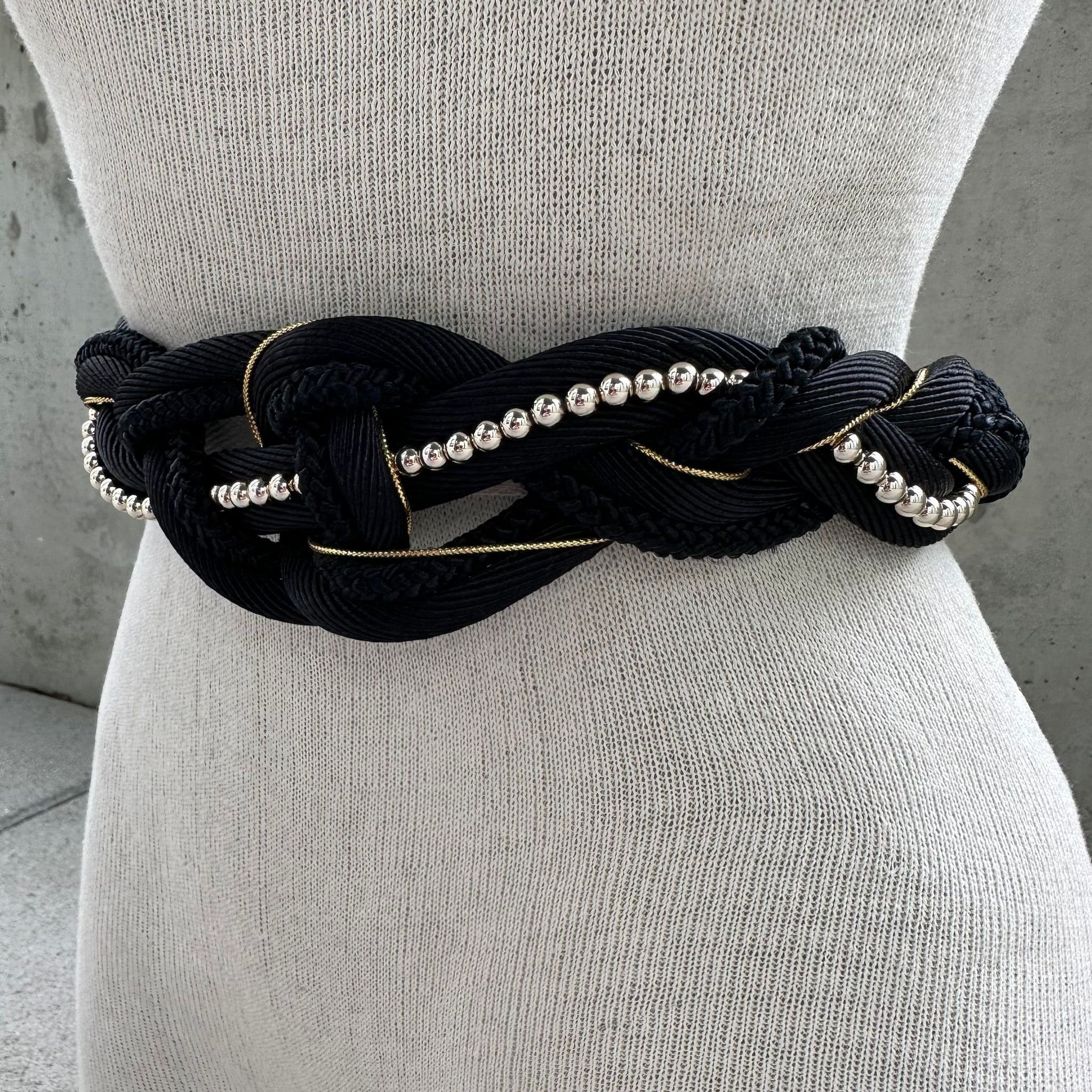 Vintage Milor Sailor Black Belt, Unique Black and Gold Tone  display picture 3