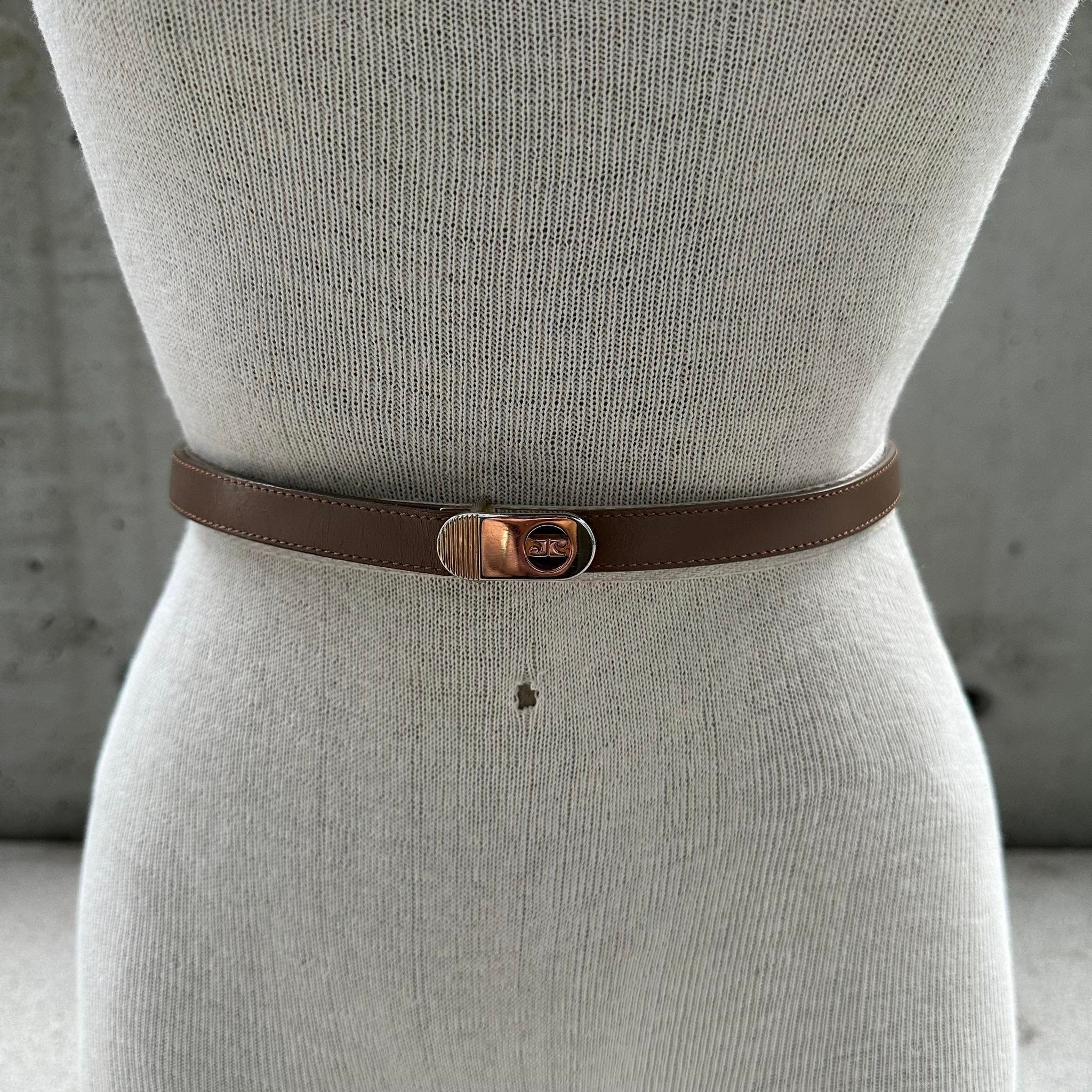 70s Pierre Cardin Belt, Mocha Top Grain Cowhide Waist Wear  display picture 1