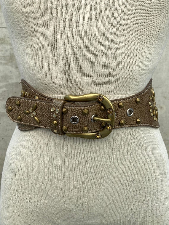 Vintage Kathy Van Zeeland Bronze Gold Belt, Studded Vintage Kathy Van Zeeland Bronze Gold Belt, Studded