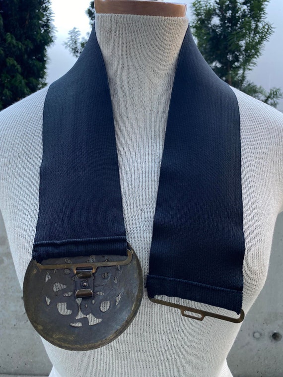 Vintage black elastic belt, 80s wide stretch belt… - image 7