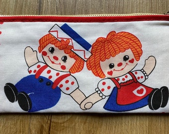 Vintage Raggedy Ann and Andy Pencil Pouch, 1974 Zippered Ann