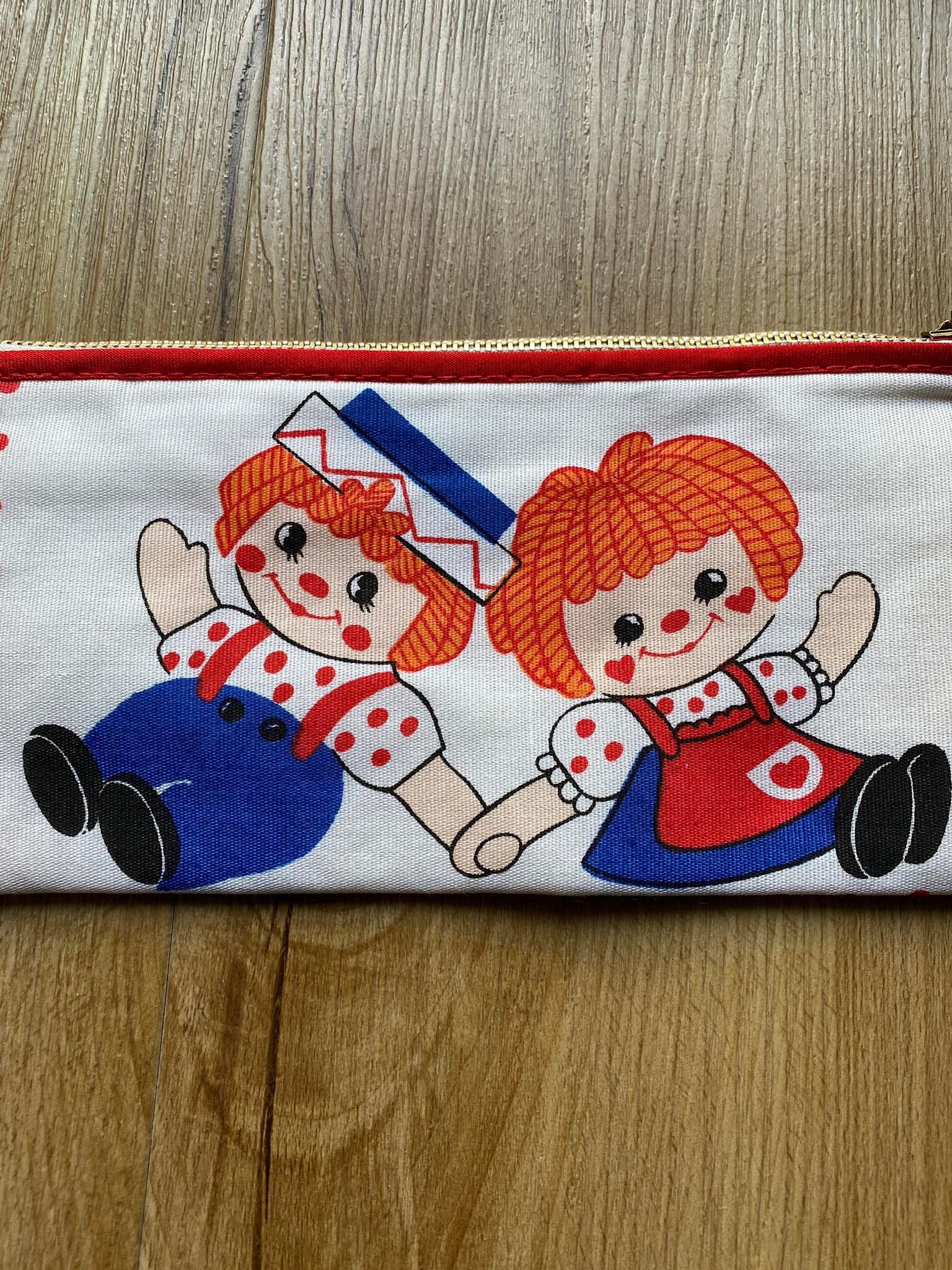 Vintage Raggedy Ann and Andy Pencil Pouch, 1974 Zippered Ann