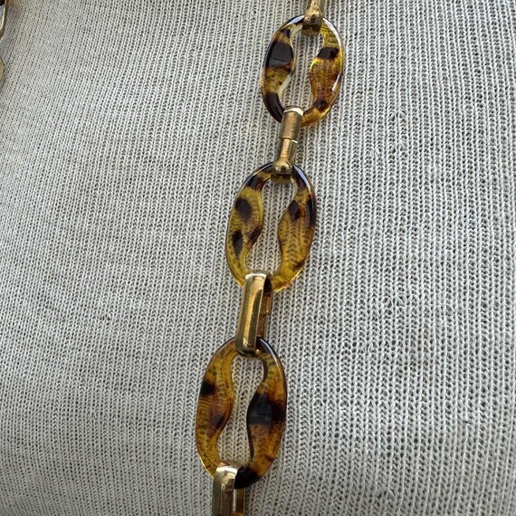 Y2K Steve Madden tortoise shell resin chain belt,… - image 8