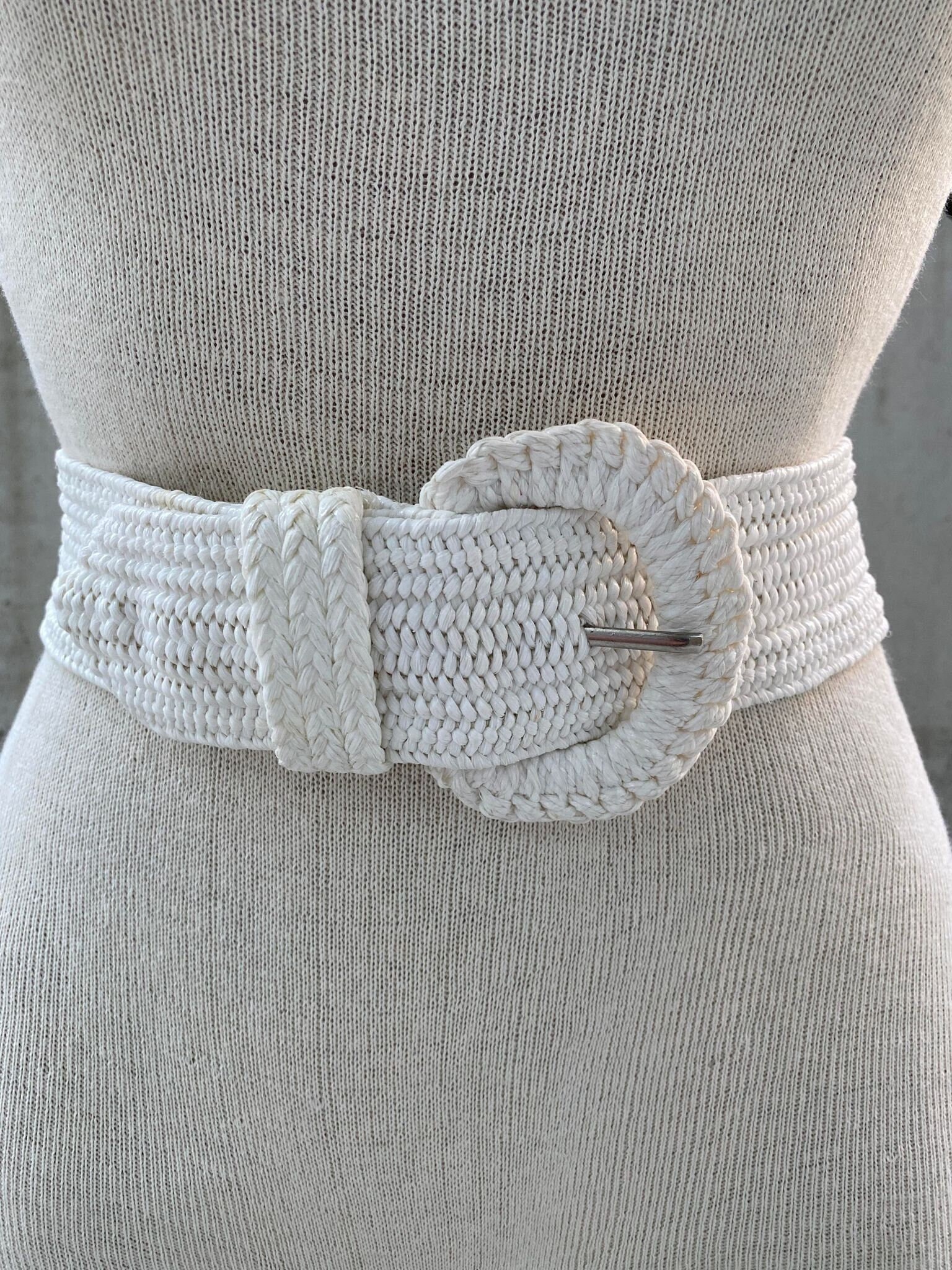 Syhood 3 Pieces Straw Woven Elastic Waist Belt for Women Bohemian Dress Braided Belt