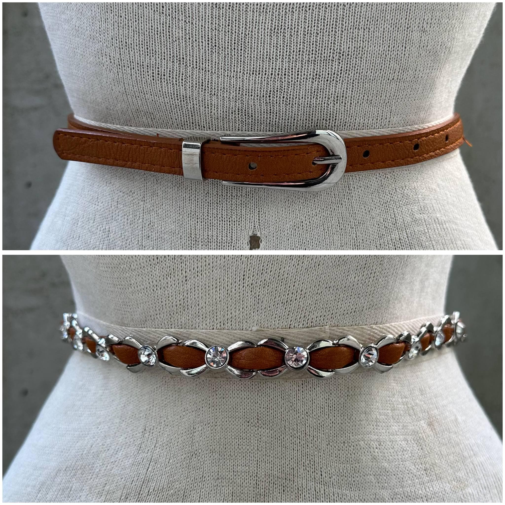 Western Rhinestone Belt Adjustable Faux Leather Cowgirl Chic Accessory Girl main image 3