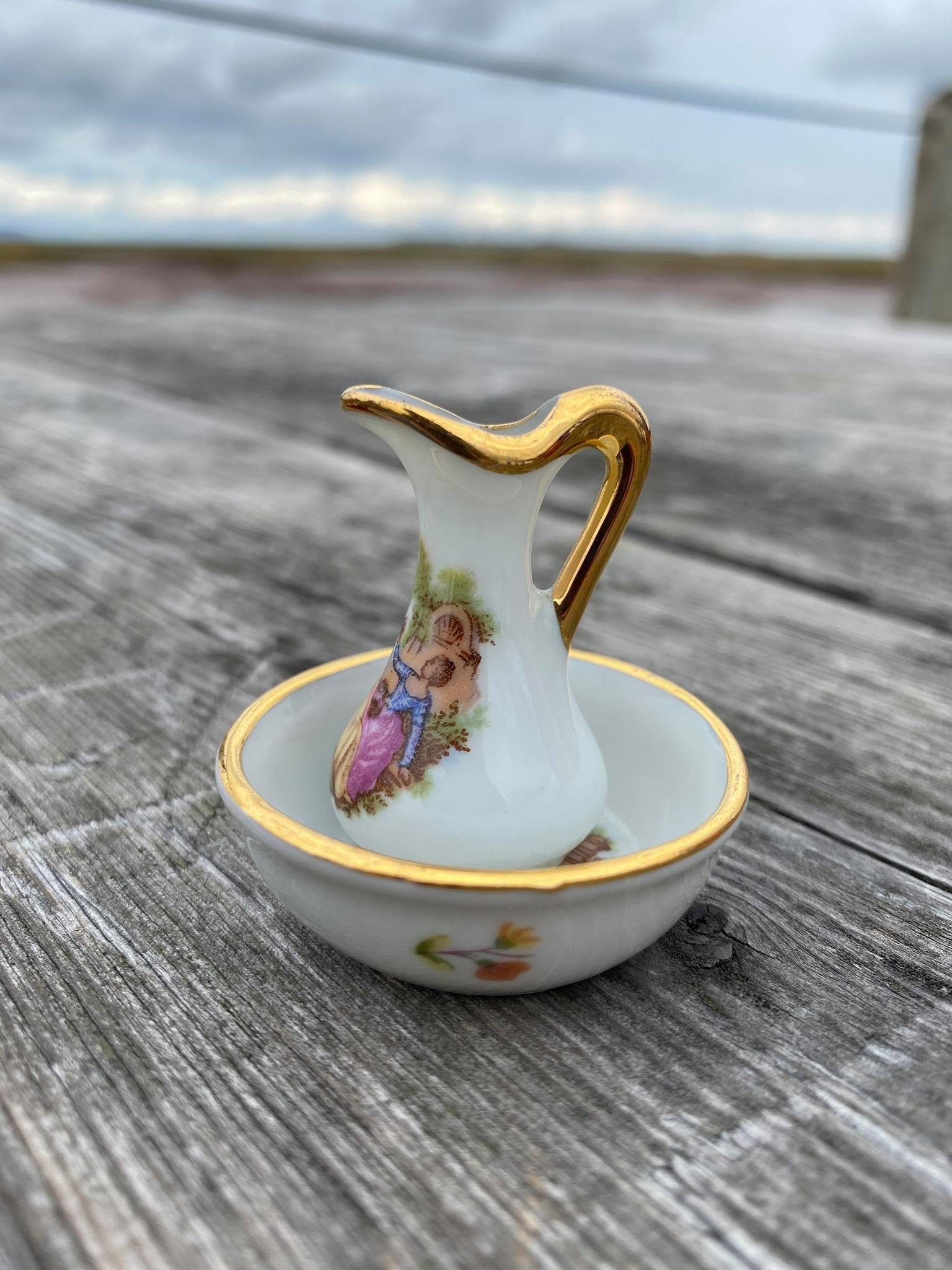 Limoges France Miniature Wash Basin and Pitcher Set, Wash Basin