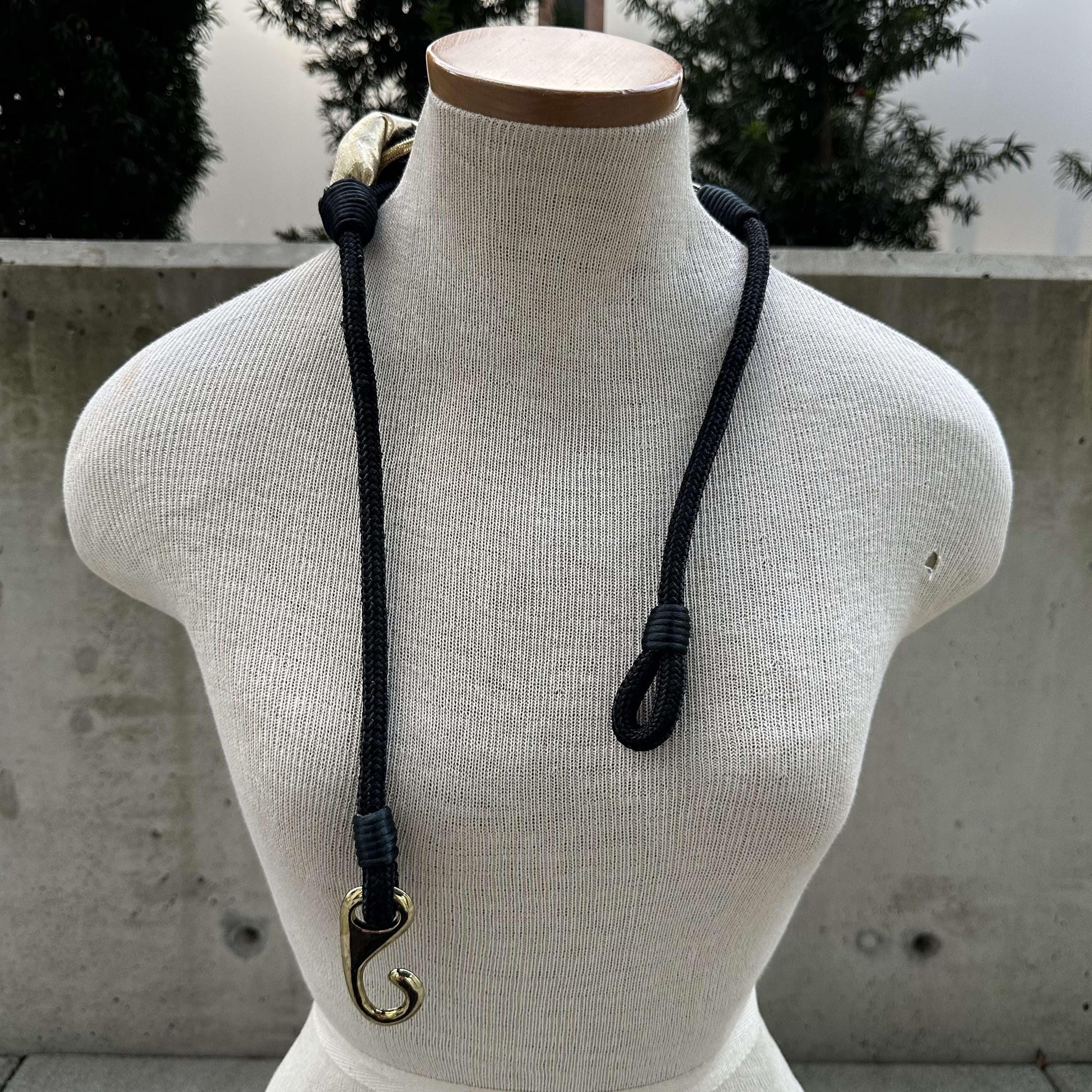 Vintage Unique Black and Gold Tone Braided Waistband, Nylon 