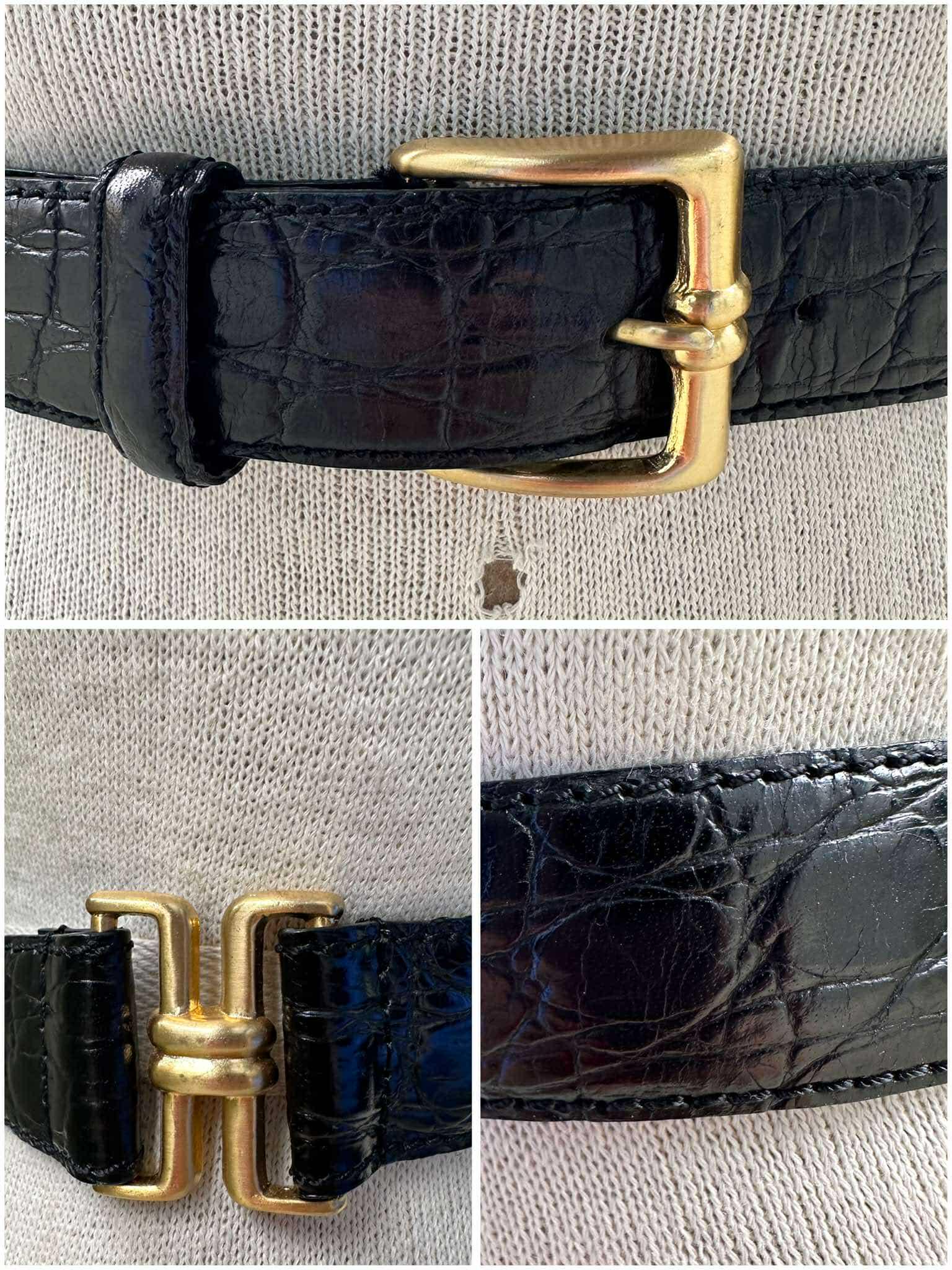 vintage 1990 liz claiborne brown croc leather belt gold buckle 90s preppy y2k Liz Claiborne Brown Belts for Women for sale | eBay main image 3